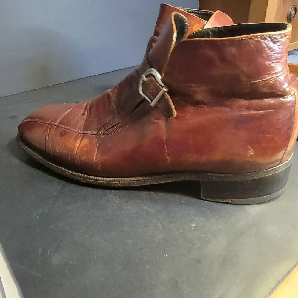 Men's Brown Leather Florsheim Shoes with Buckle - US 8.5 D
